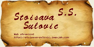 Stoisava Šulović vizit kartica
